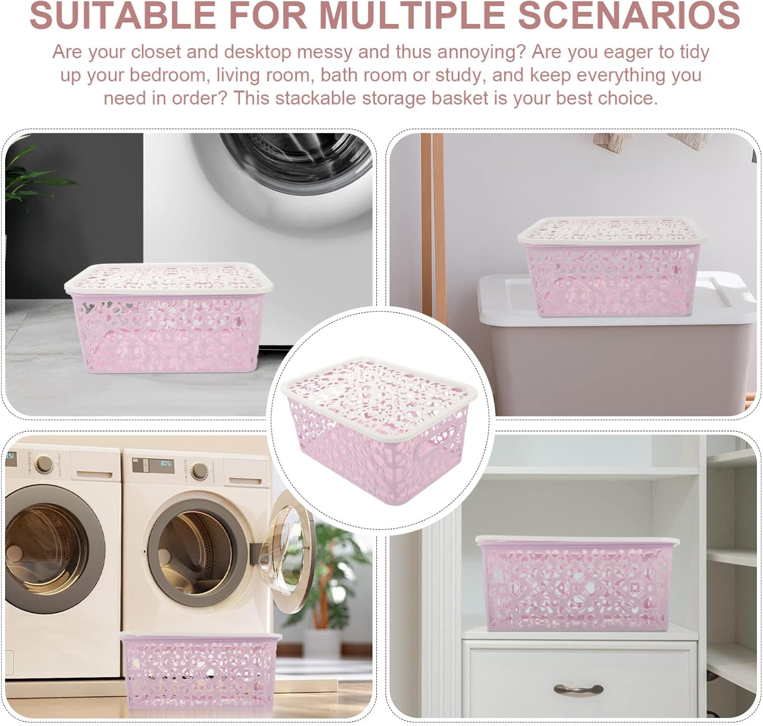 MAGICLULU Durable Hollow Storage Box - Neat Space-Saving for Laundry Organization