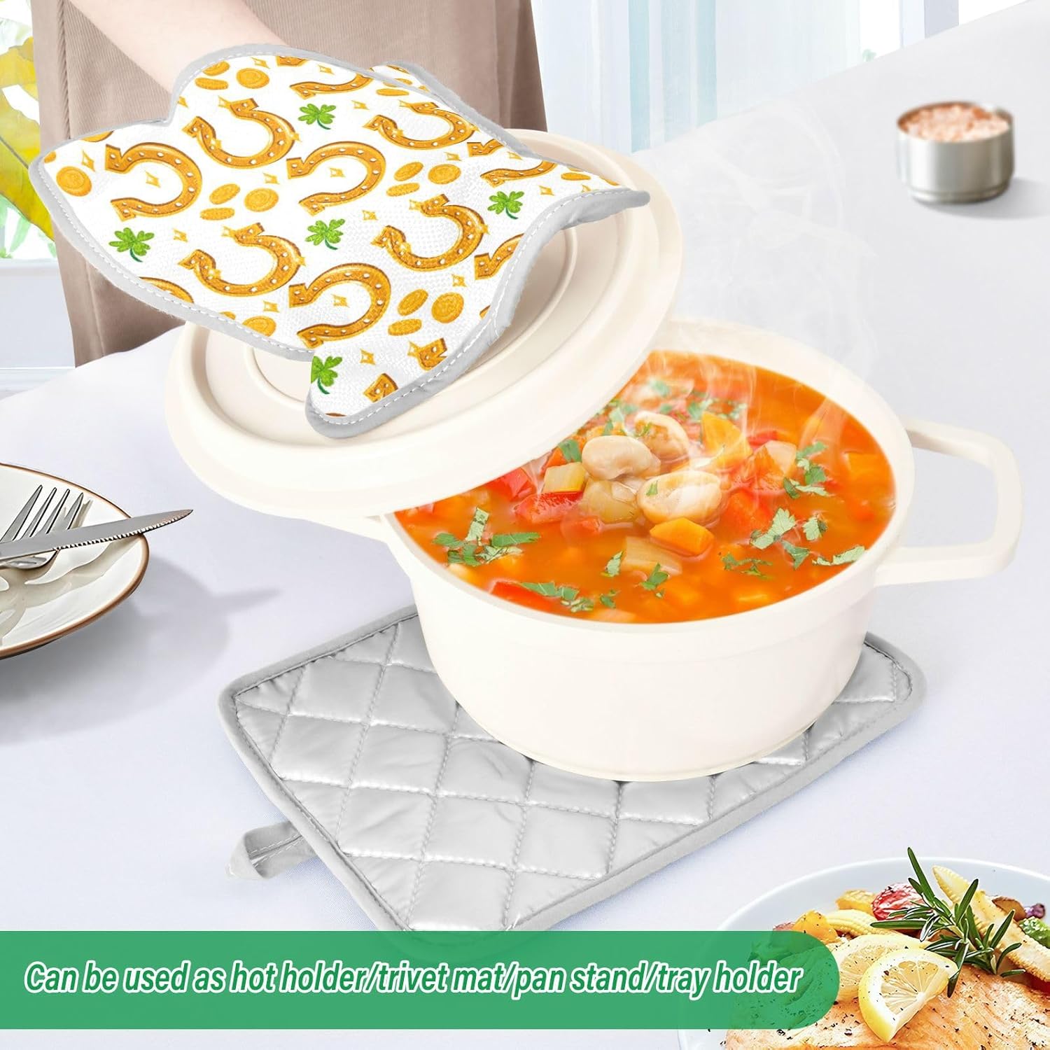 Safe Heat-Resistant Oven Mitt Potholders 18x25cm