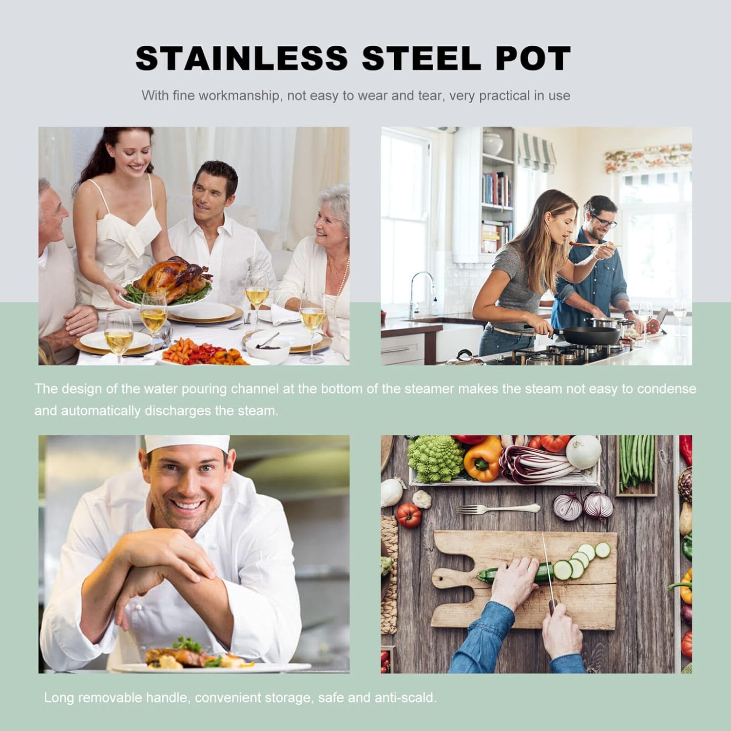 Hemoton Stainless SteelCooking Pot pasta pot Noodles 16CM