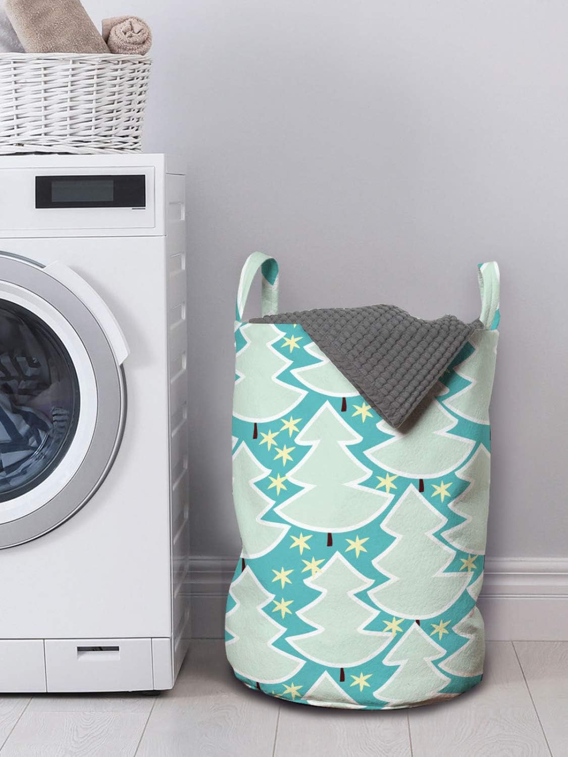 Perfect Gift - Ambesonne Christmas Tree Laundry Bag for Laundromats festive holiday use