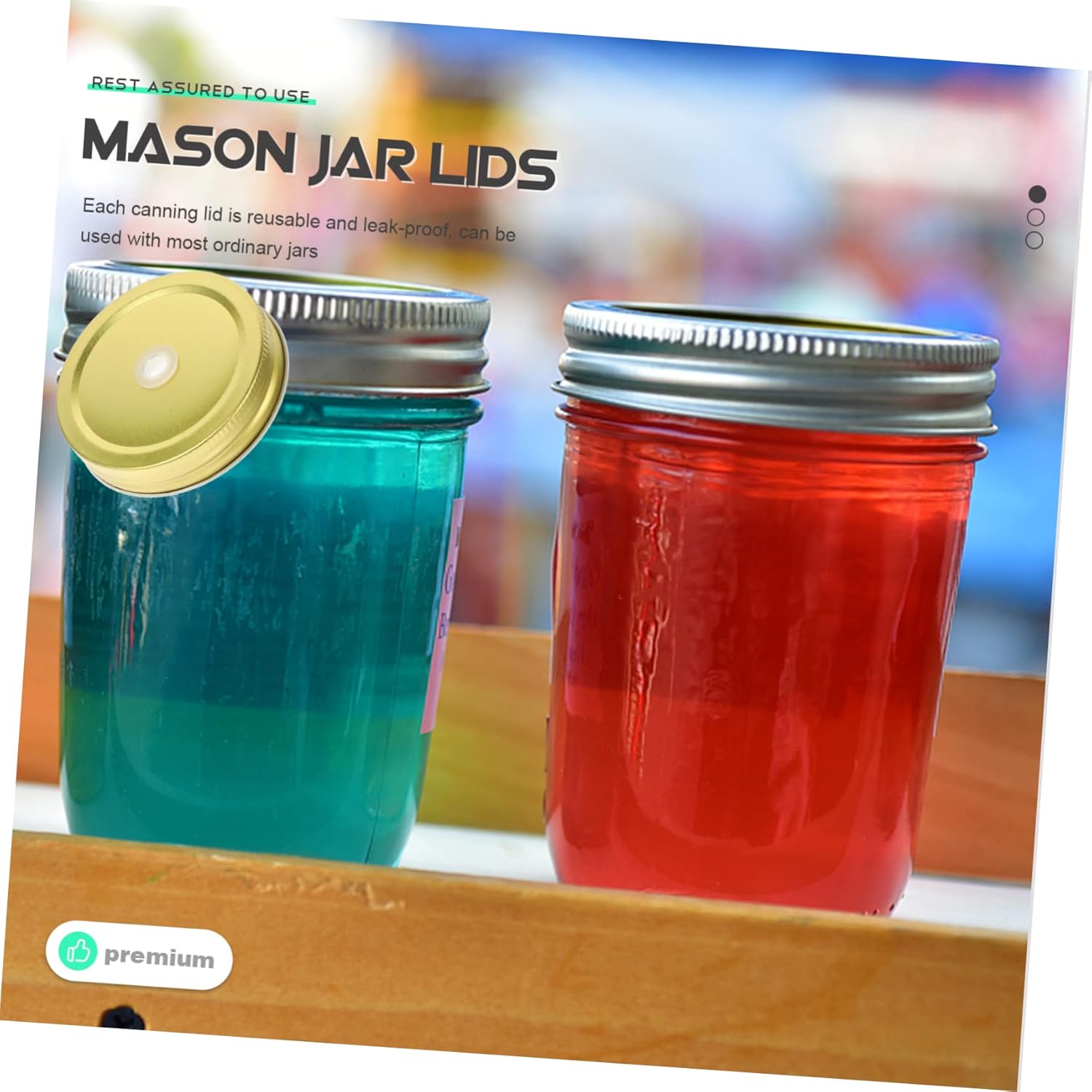 48-Piece Set of Reusable Mason Jar Lids with Straw Holes