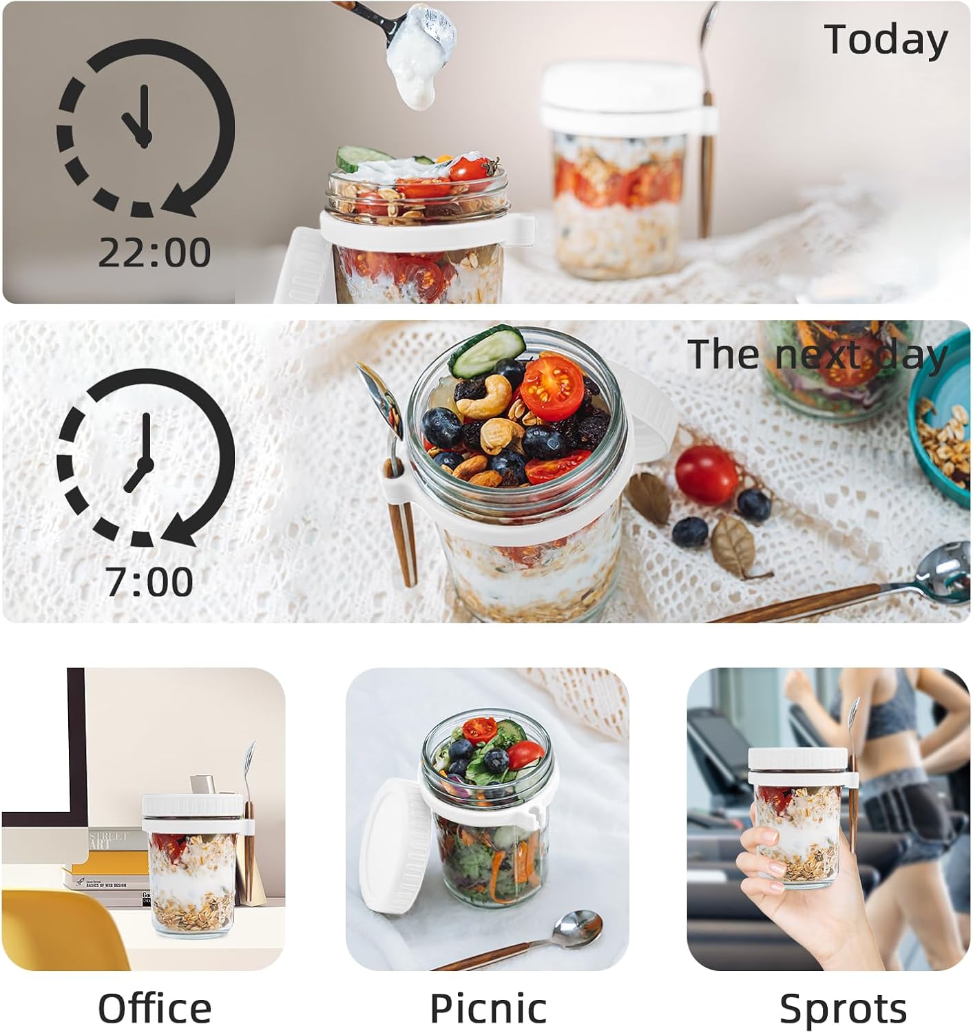 SMARCH Overnight Oats Jars