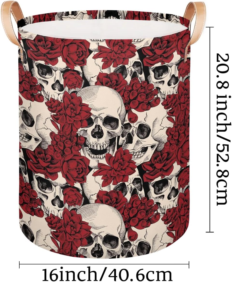 Gothic Skull Storage Jar with Leather Handle