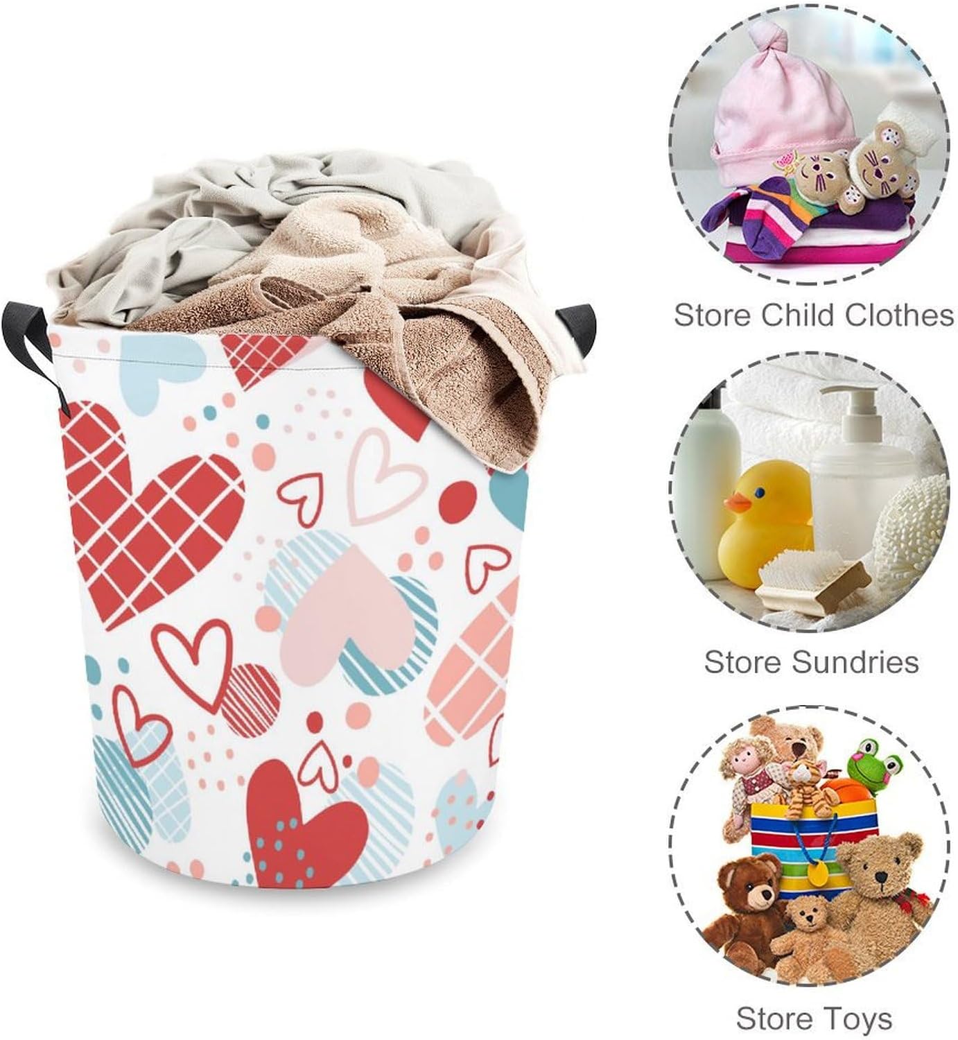 Meiko Hearts Cute Dot Laundry Hamper