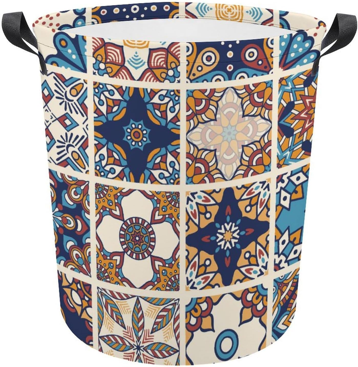 Tile Mandalas UniqueAbstract Collapsible Retro Laundry Basket