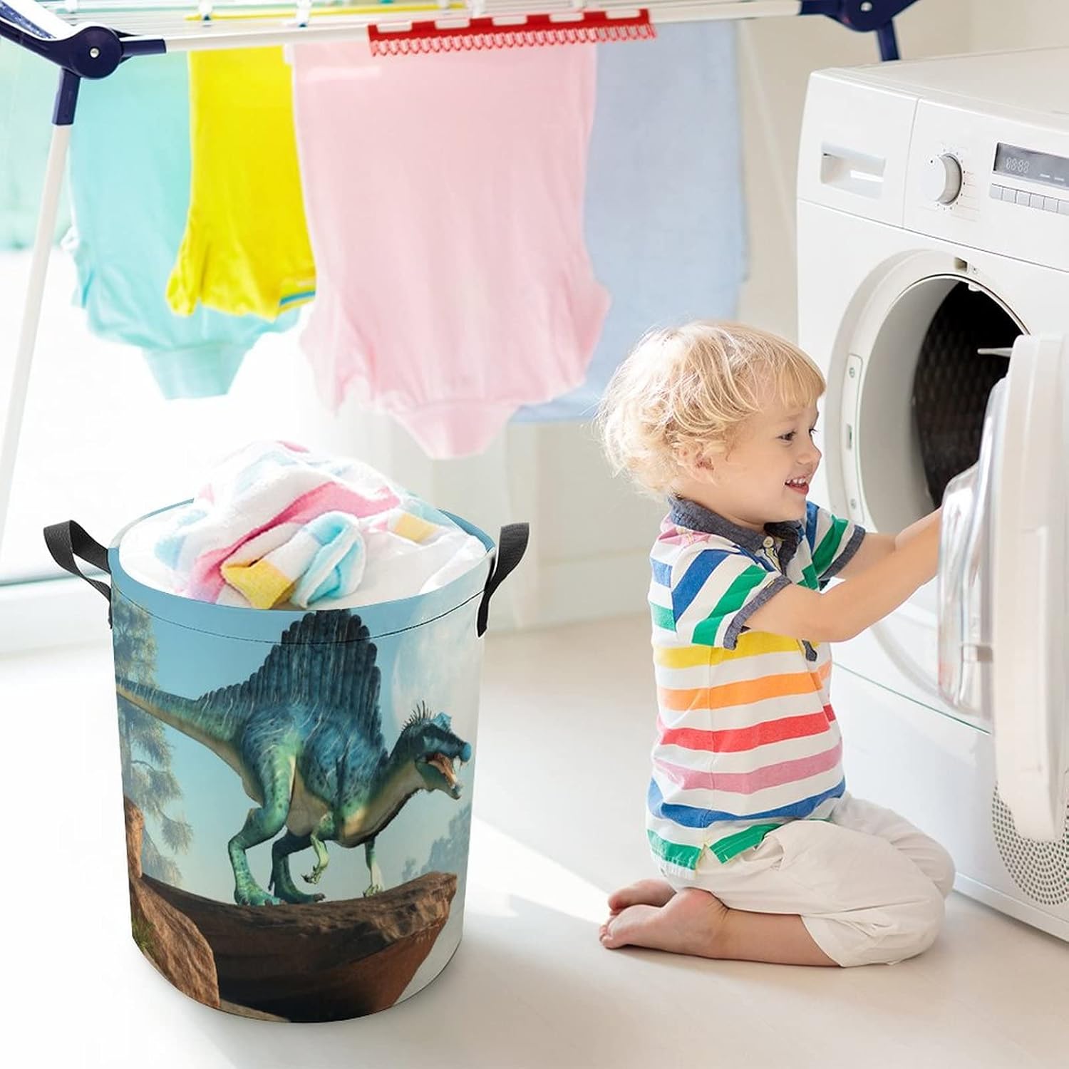Ultra-Durable 3D Spinosaurus Collapsible Laundry Hamper for Boys Girls