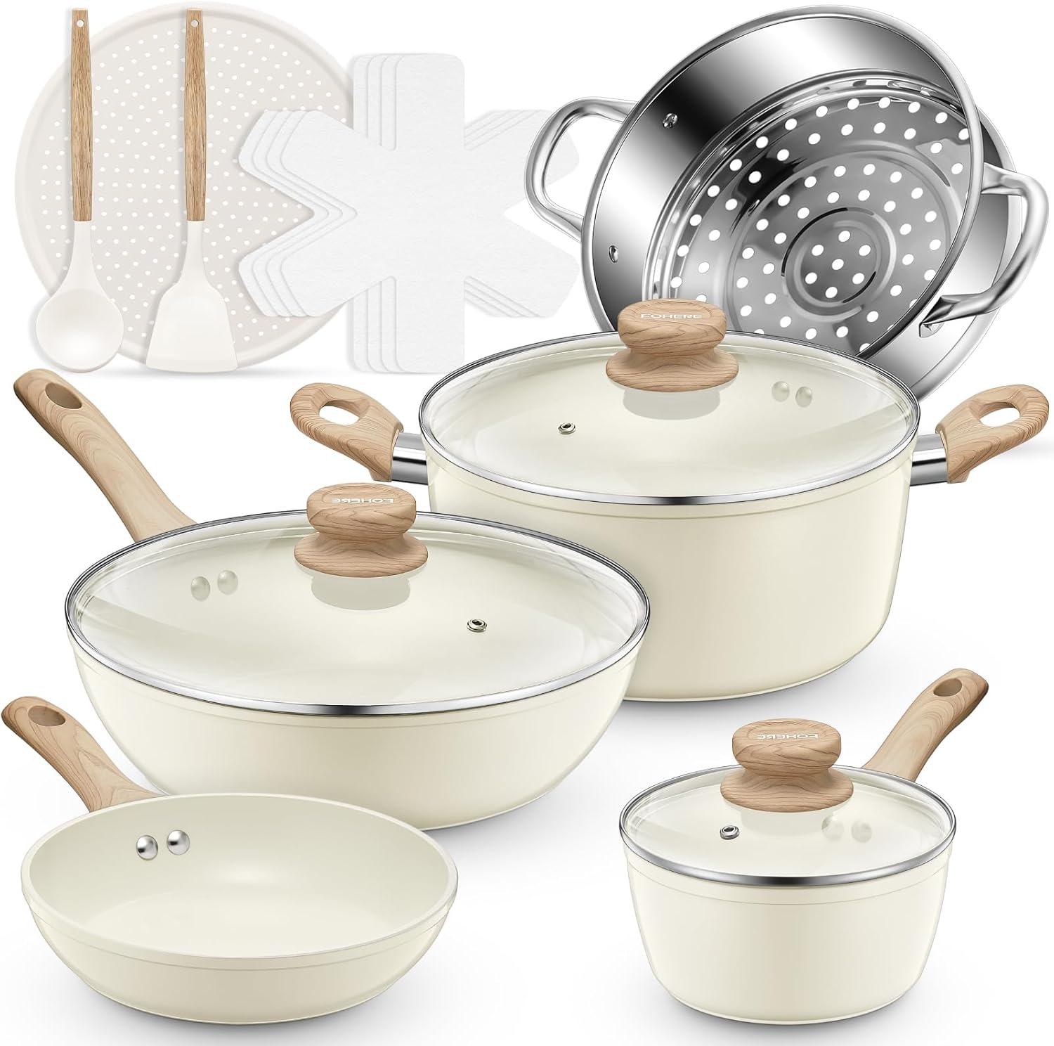15PCS Non-stick Cookware Set for Induction Cooking