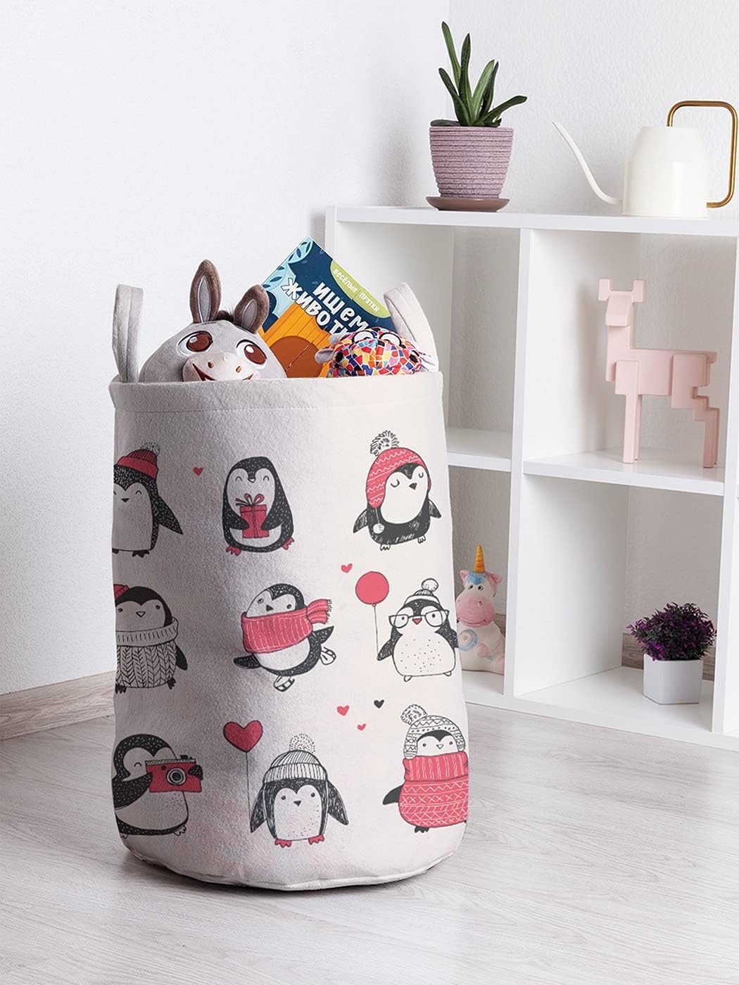 Ambesonne Christmas Penguin Balloon set 13 x 19 for Laundromat