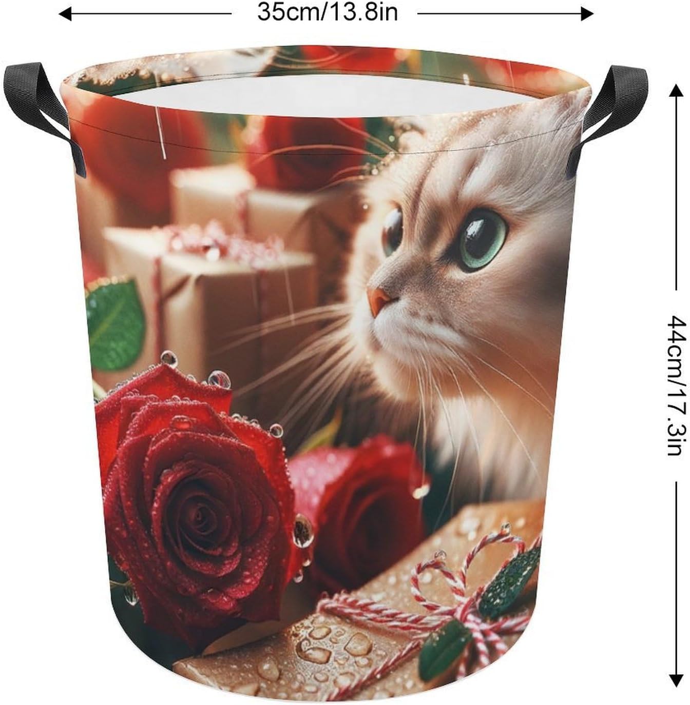 Raindrops Roses Cat Laundry Basket