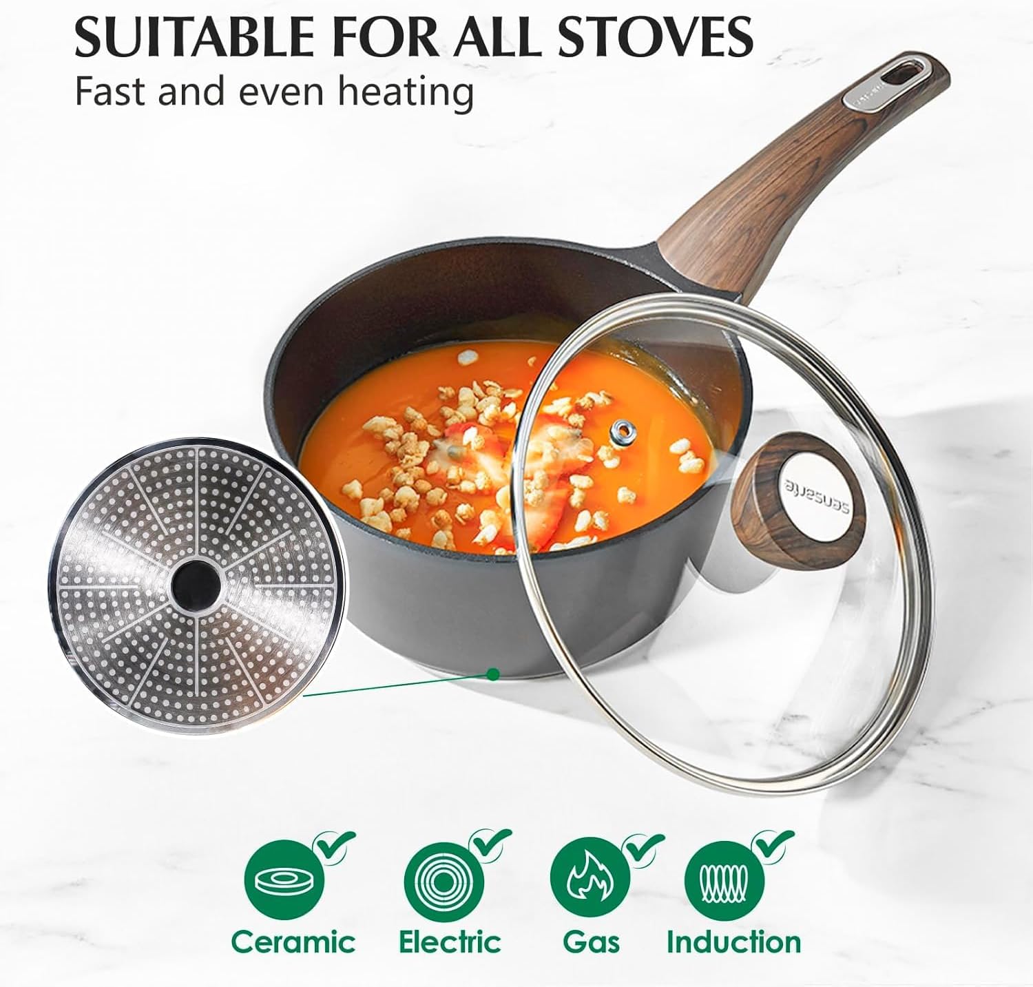 20-Piece Nonstick Cookware Set Induction Compatiblepfos-freeStay Cool Safe
