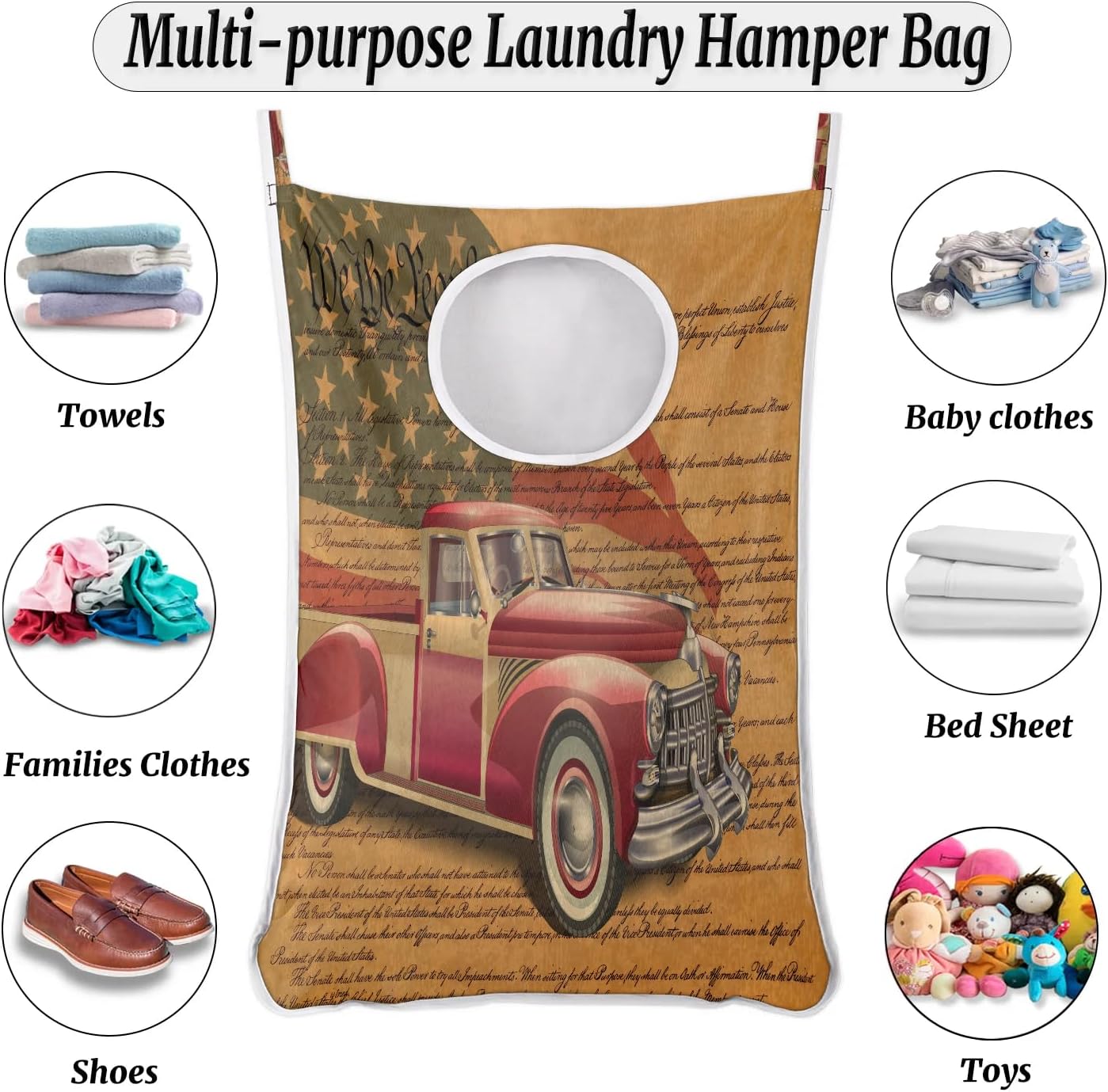 4th of July Hanging Laundry Hamper