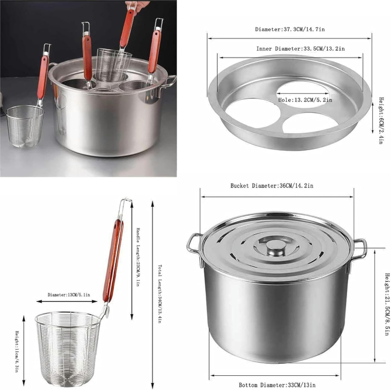 Stainless Steel Pasta and Strain Set