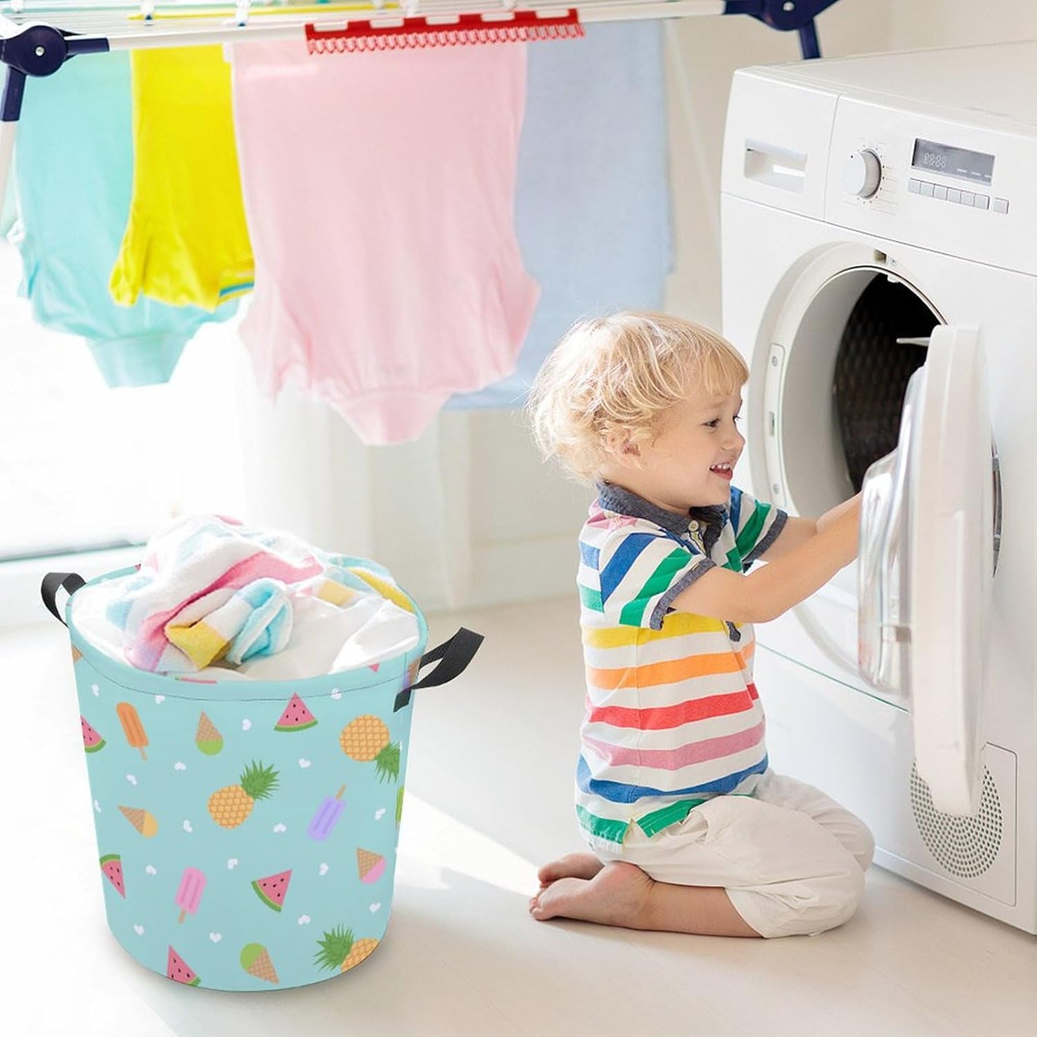 Summertime Magic MEIKKO Fruit-Themed Waterproof Laundry Hamper