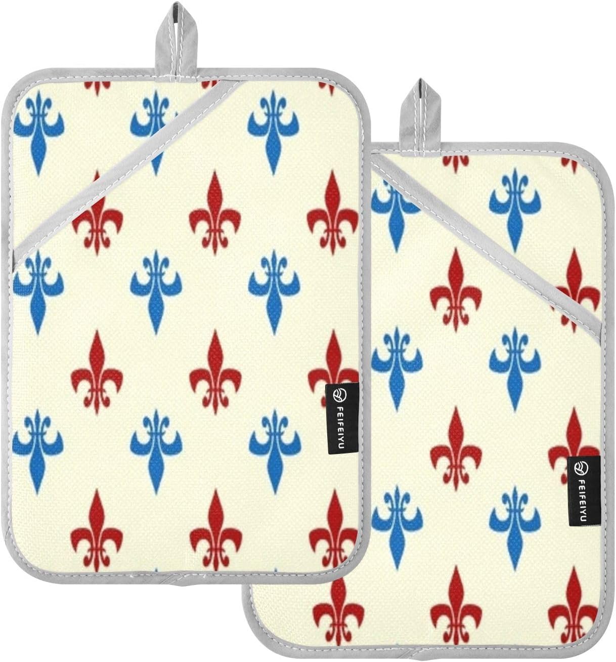 Kcldeci Fleur De LYS 2Pack Heat Resistant Oven Mitts 1