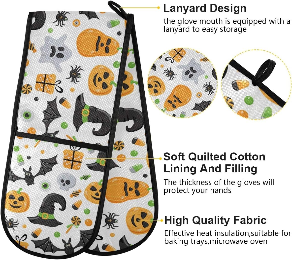 Halloween Skull Connected Oven Mitts