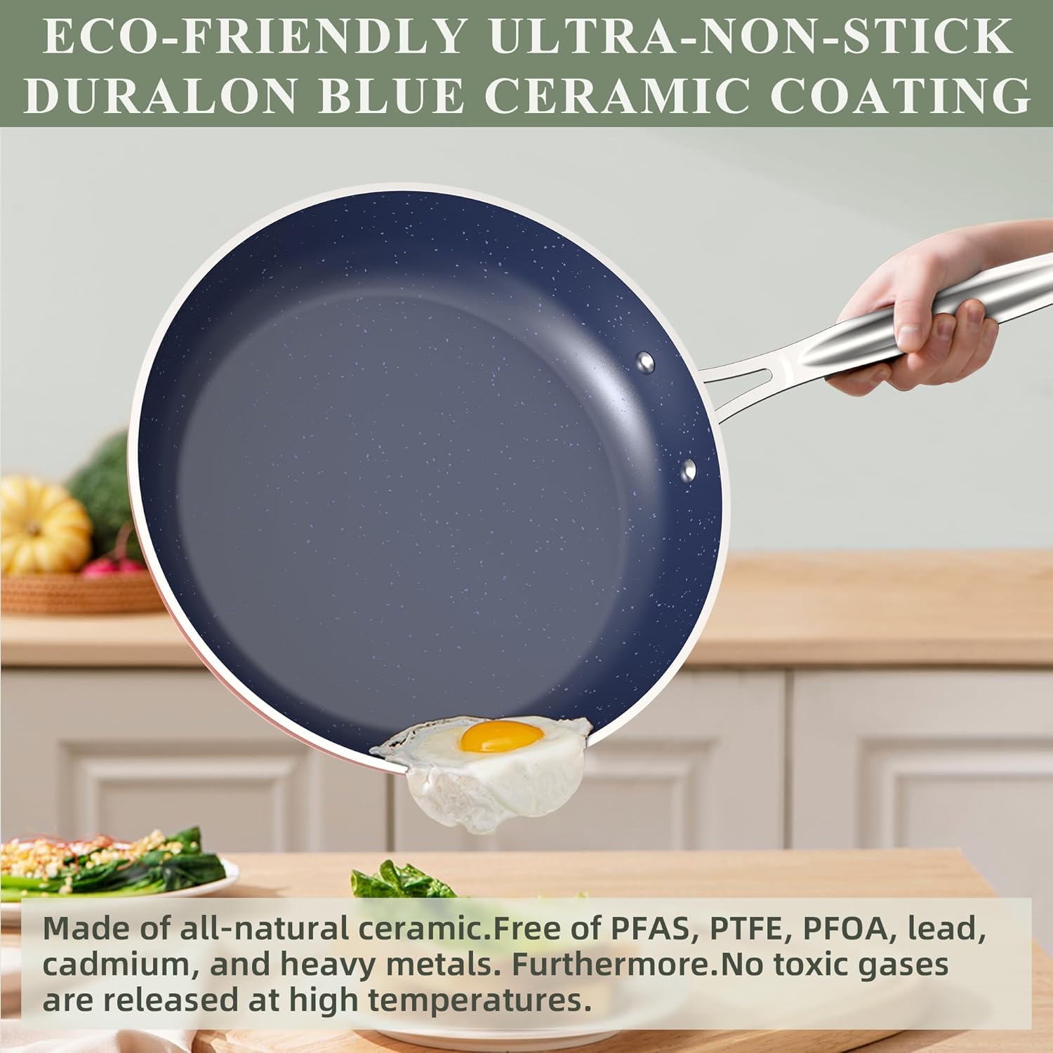 Nuwave Healthy Duralon Blue Ceramic Cookware Set