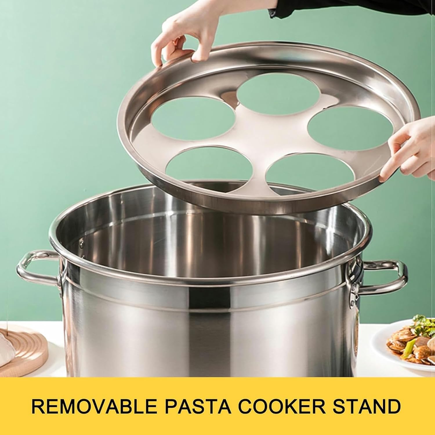 Heavy Duty Stainless Steel Pasta Pot with Strainer Basket