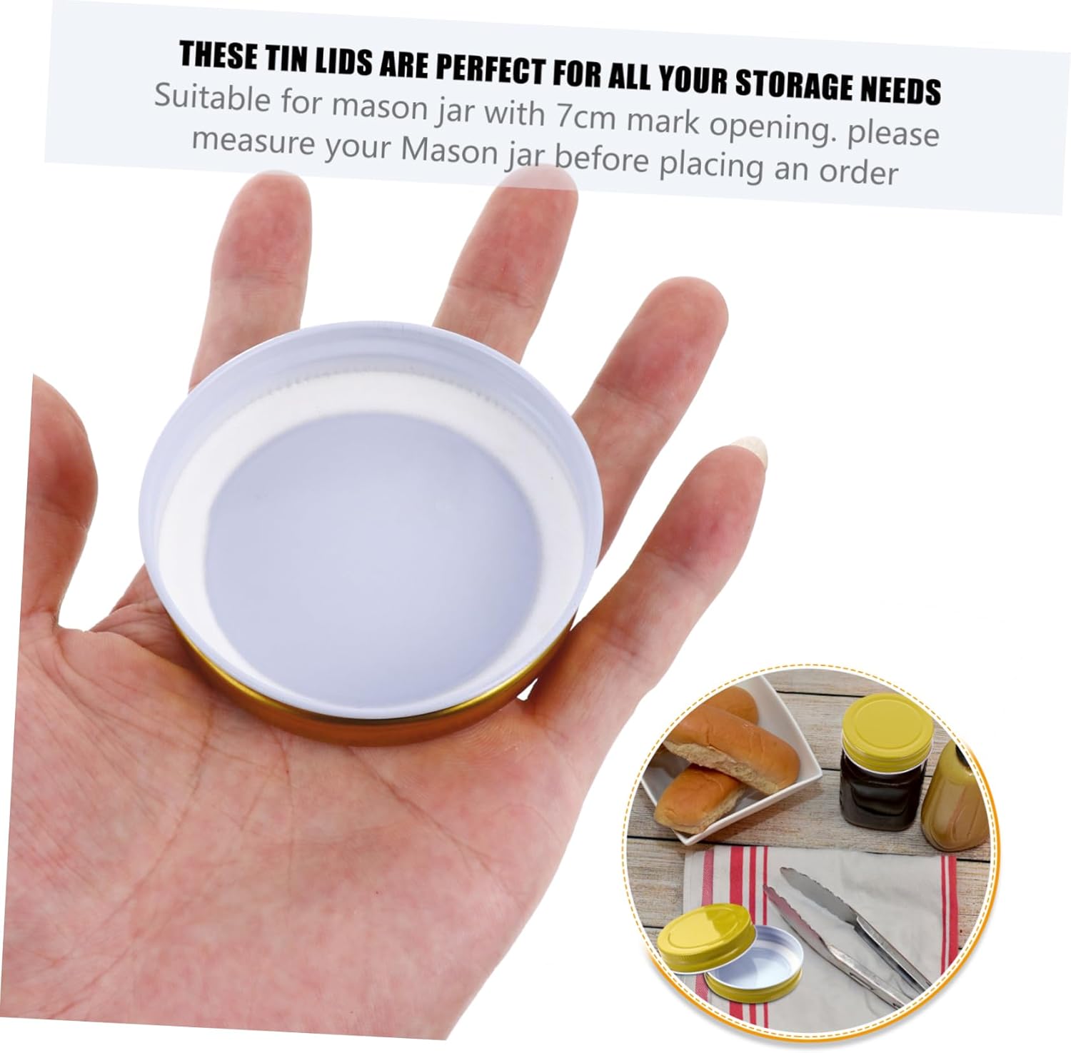 12-Piece Mason Jar Lids Preserve Jars Keep Contents Fresh
