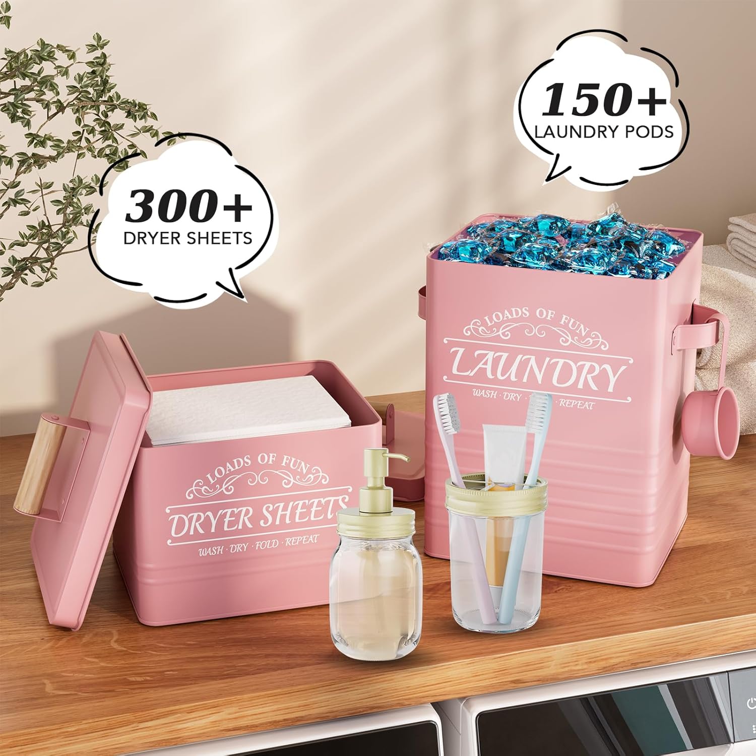 Metal Farmhouse Laundry Storage Set