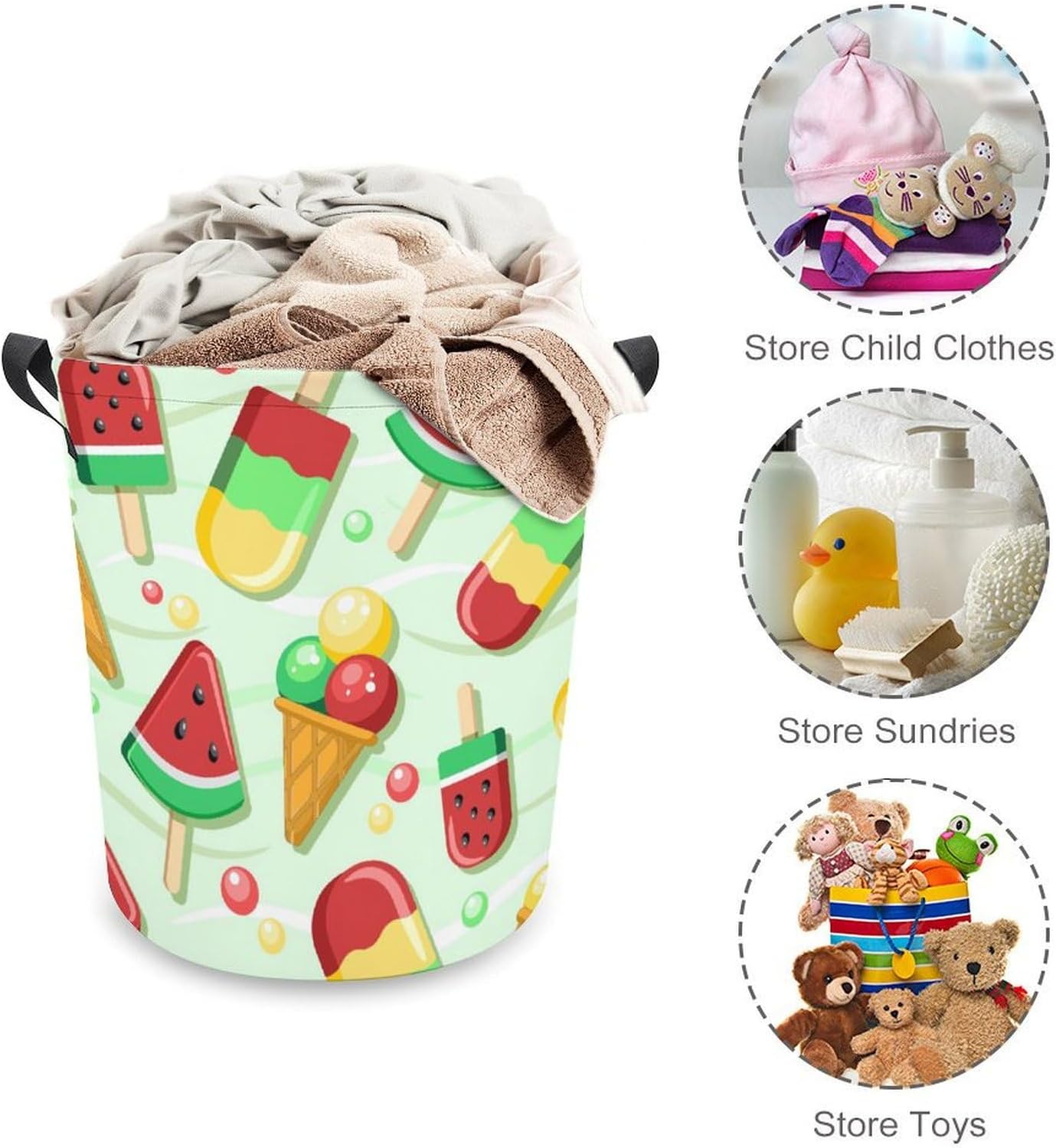 Stylish Functional Fresh Fruit Cartoon Water-Resistant Laundry Hamper for Home Travel