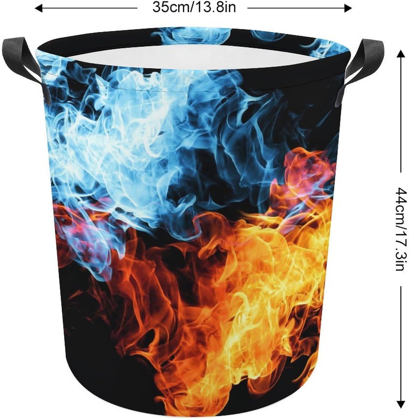Red and Blue Fire Collapsible Laundry Hamper