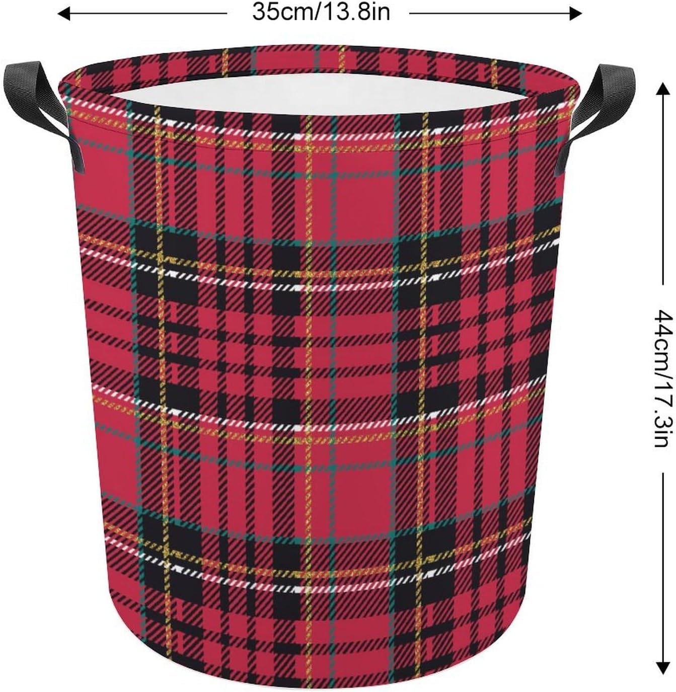 Christmas Plaid Tartan Laundry Hamper Multi-Purpose Organizer