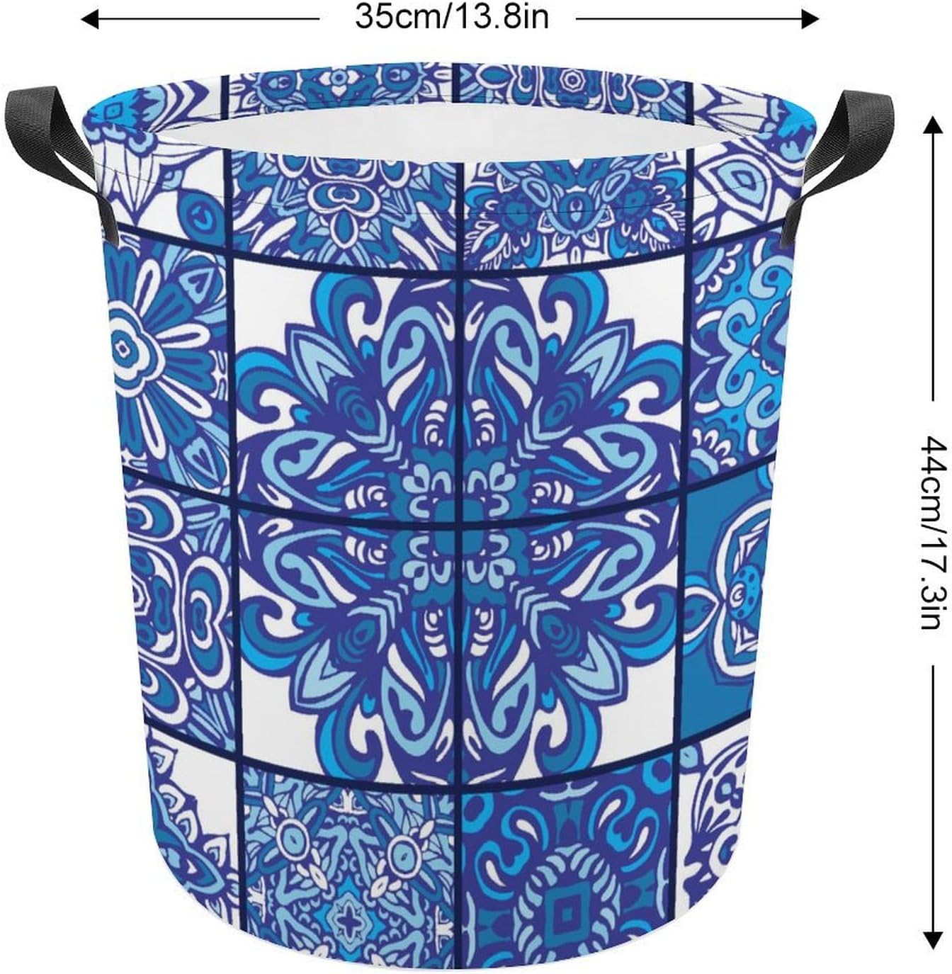 Blue Ethnic Tiles Geometric Laundry Hamper