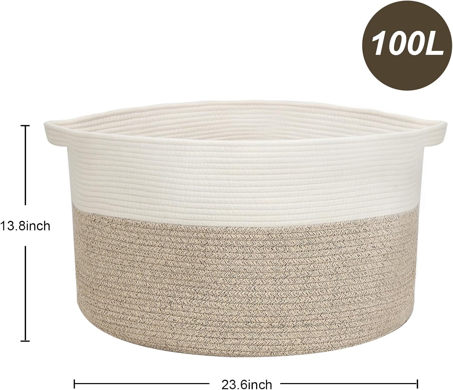 Elegant Large Cotton Rope Basket for Storage Brown