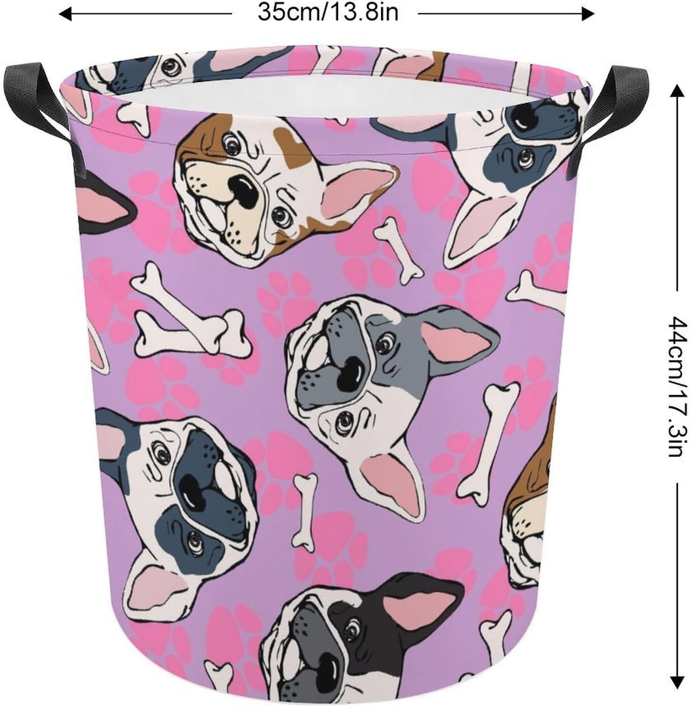 French Bulldog Waterproof Storage Basket with 173 x 138 Capacity