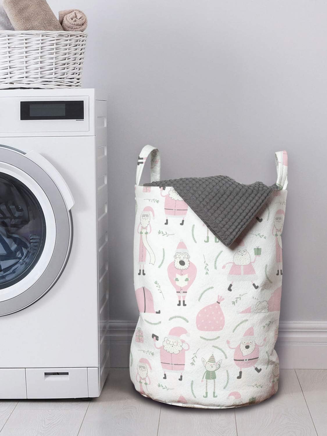 festive Christmas laundry bag with textured design