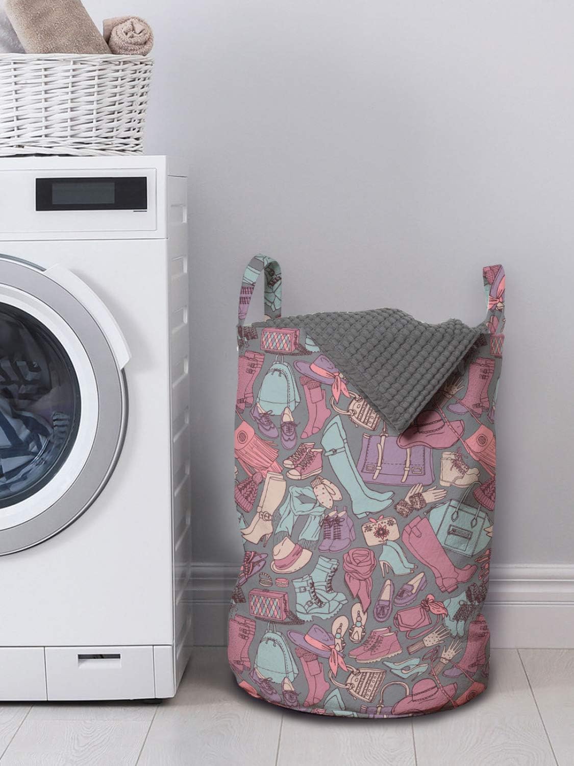 Ambesonne Fashion Laundry Bag for Womens Clothing Surveillance Hamper Basket