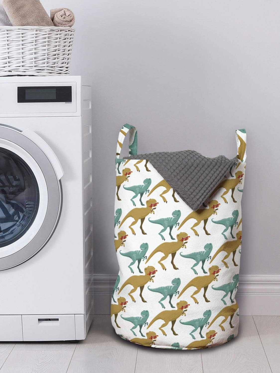 Ambesonne Jurassic Dinosaurs Laundry Bag