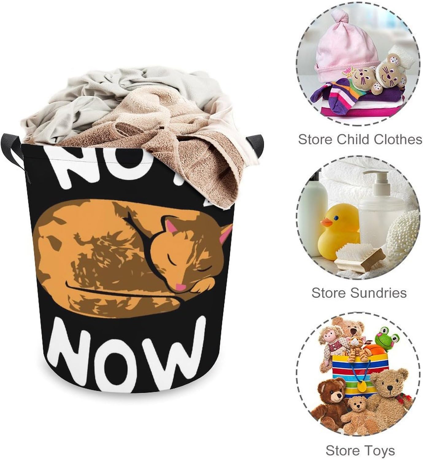 Cute Cat _lazy_ Laundry Basket Family and Travel-Friendly