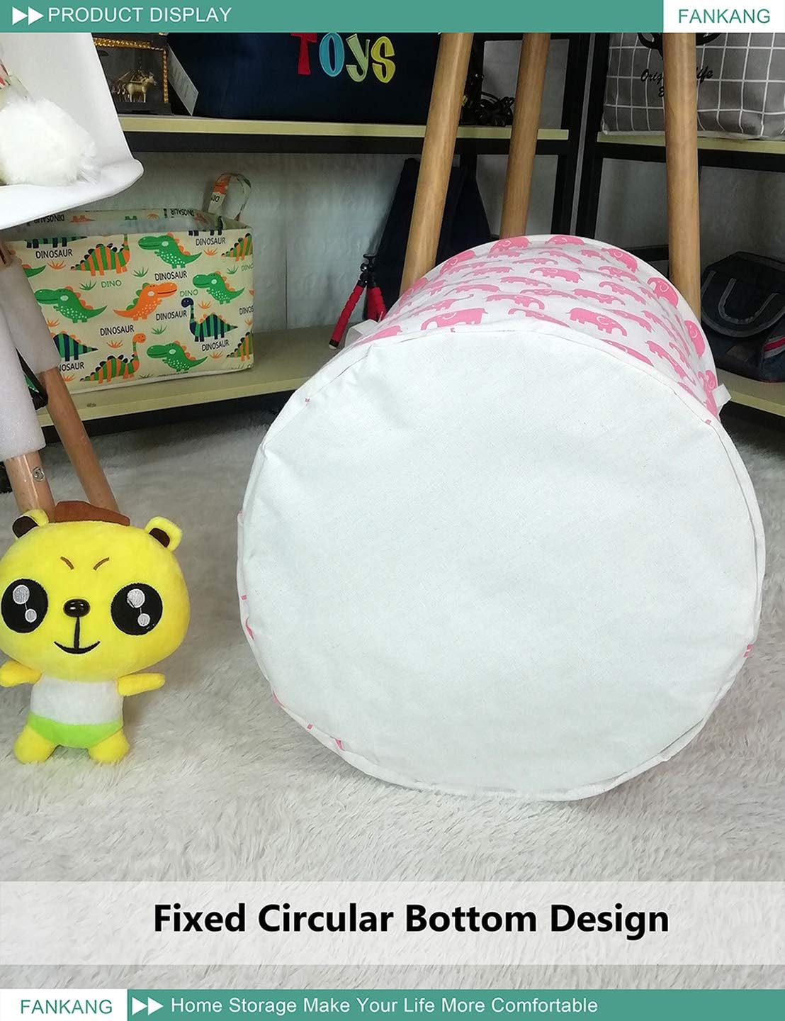 FANKANG Storage Basket Pink Elephant