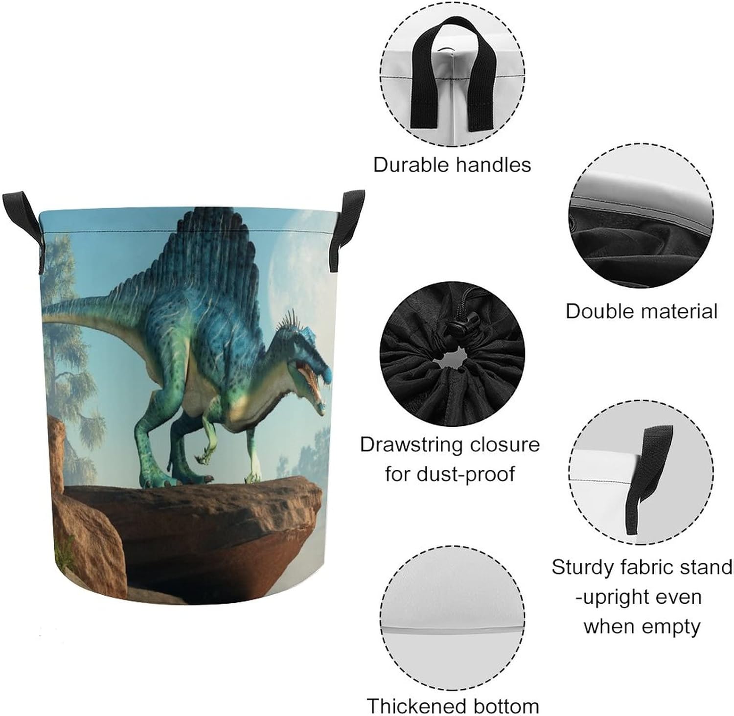 Ultra-Durable 3D Spinosaurus Collapsible Laundry Hamper for Boys Girls