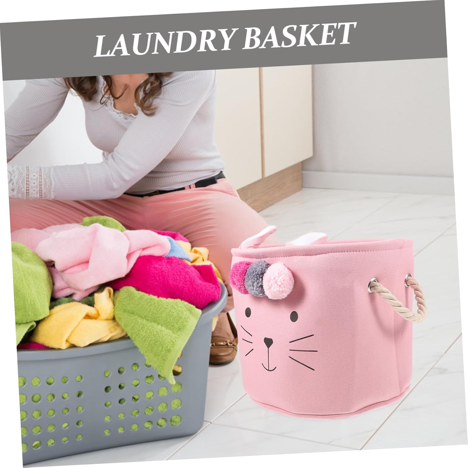 Sturdy Durable Folding Laundry Hamper for Kids