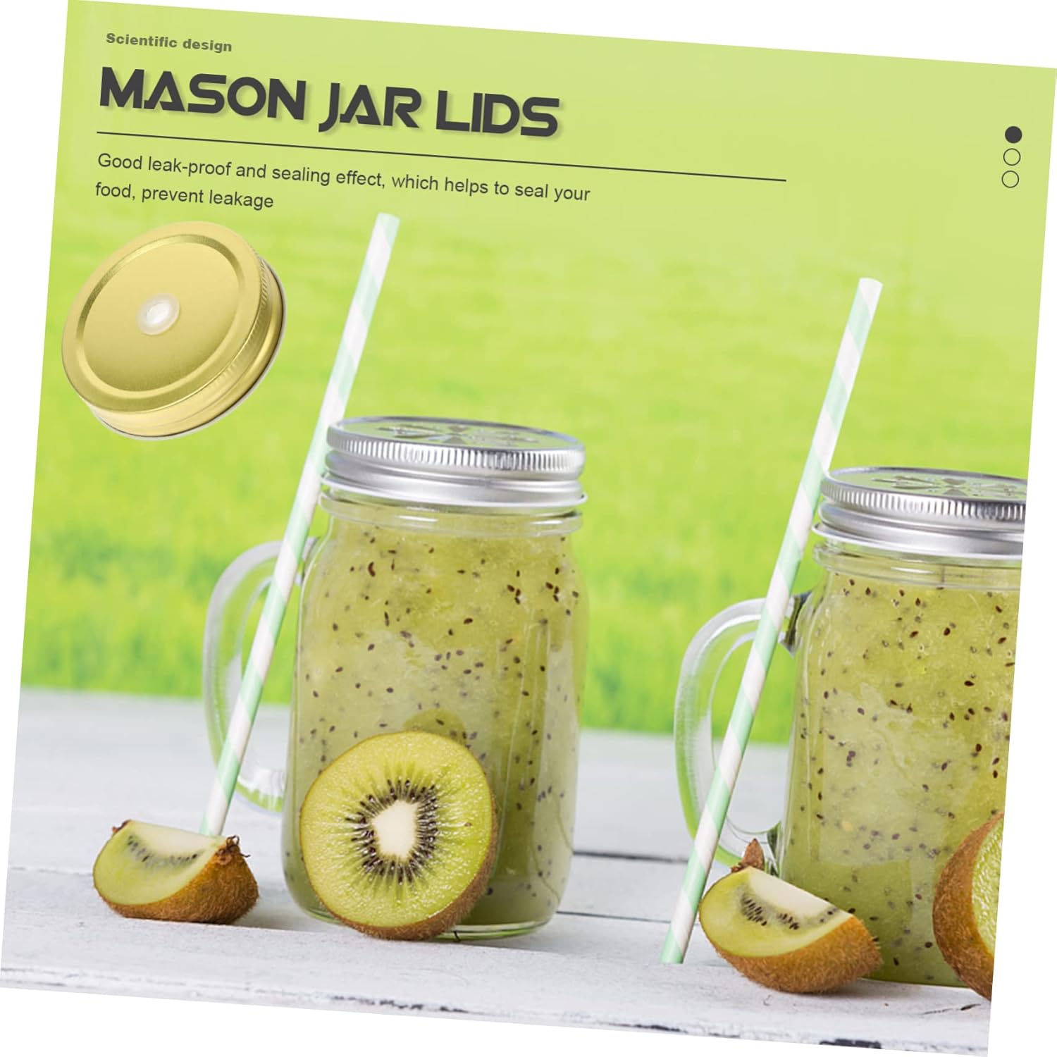 48-Piece Set of Reusable Mason Jar Lids with Straw Holes