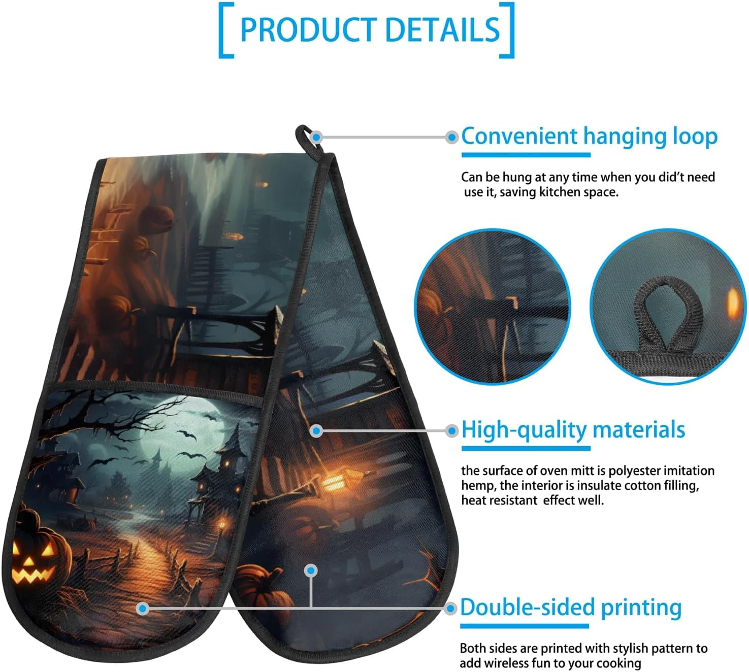 Happy Halloween Castle Double Oven mitt