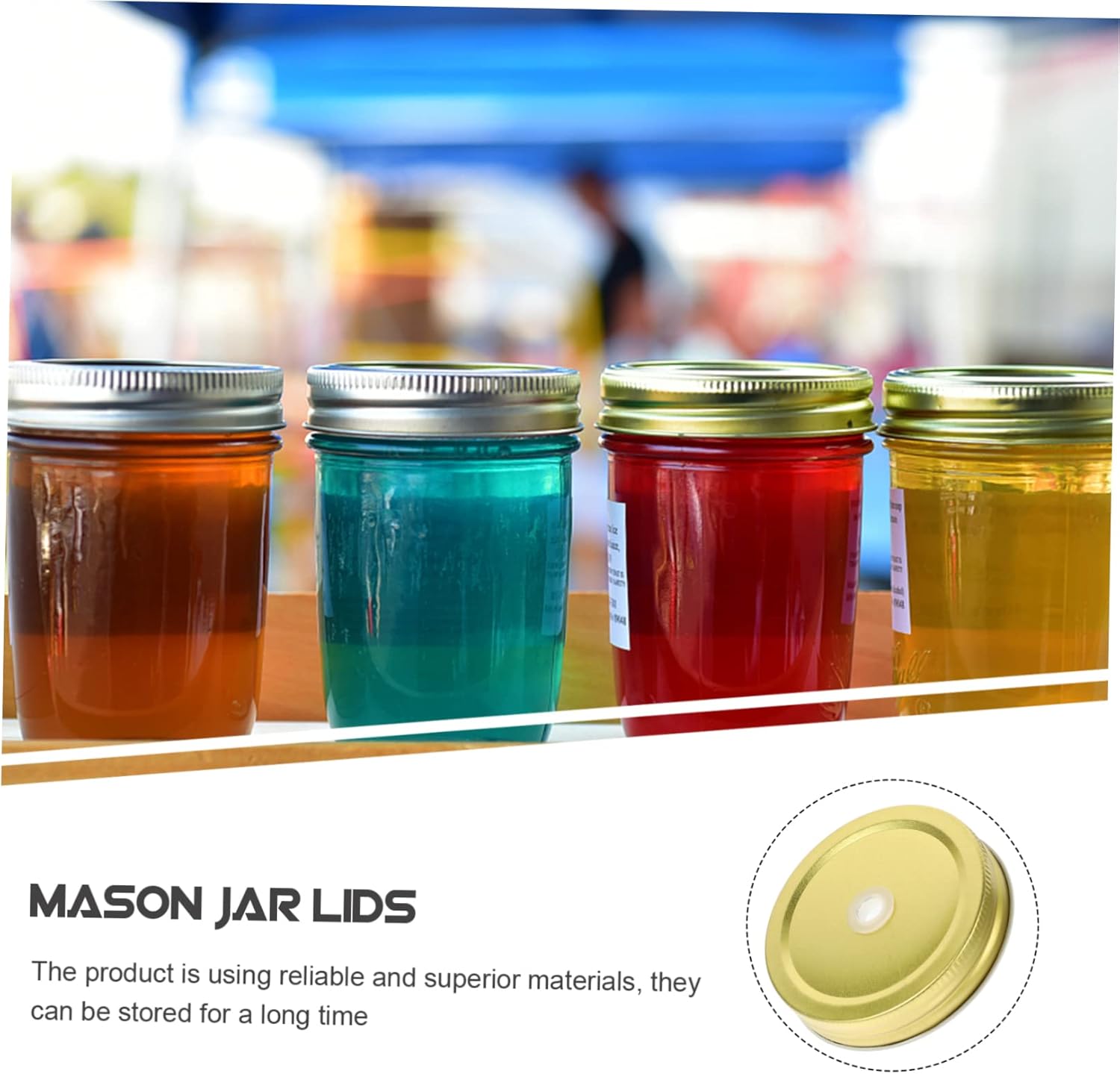 48-Piece Set of Reusable Mason Jar Lids with Straw Holes