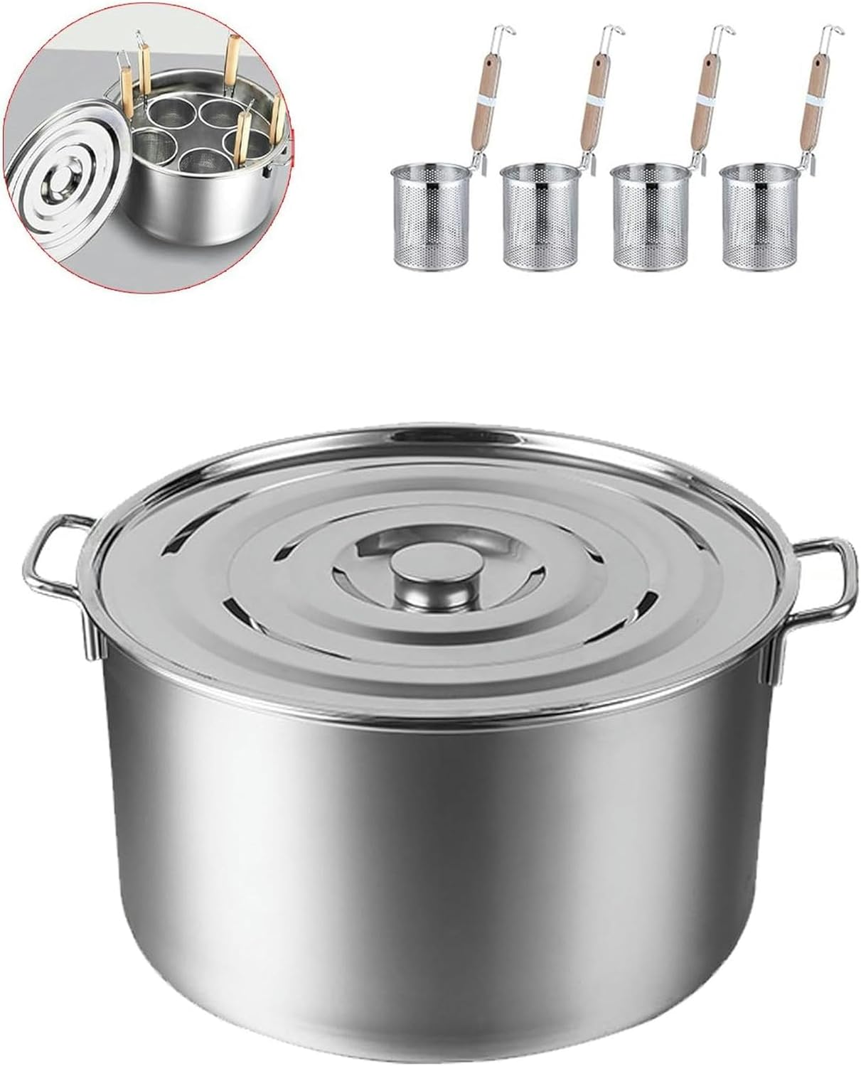 Wzglod Pasta Pot with Lid and Colander