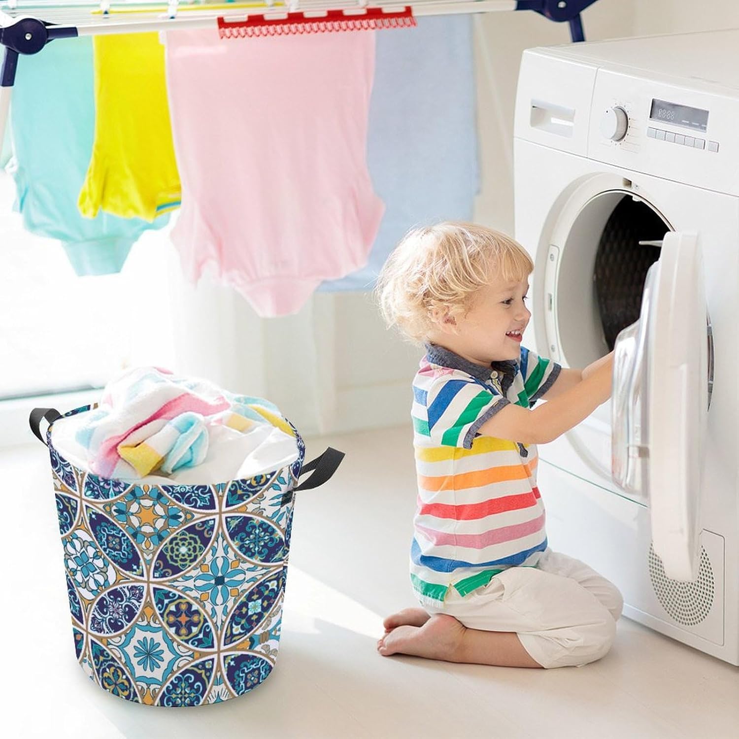 Moroccan Style Compact Laundry Basket