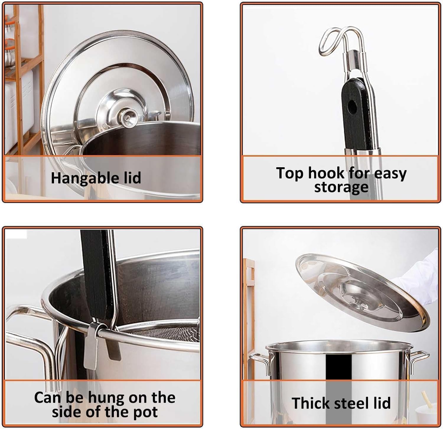 DAOUXIAOSP Pasta Cooker Set with 4 Strainer Baskets