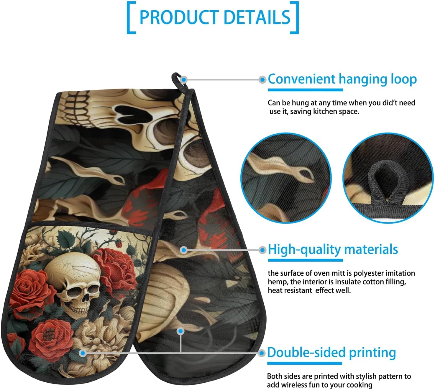 Tavisto Halloween Skull Double Oven Mitts