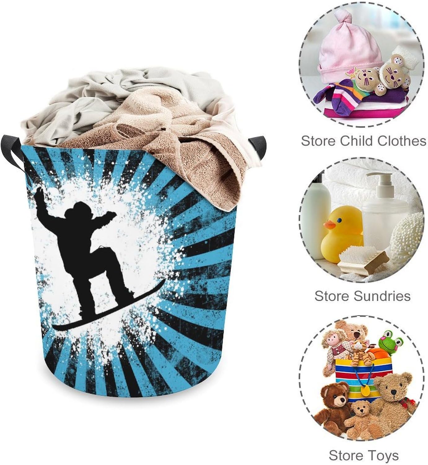 Meikko - Snowboarder Background Laundry Hamper
