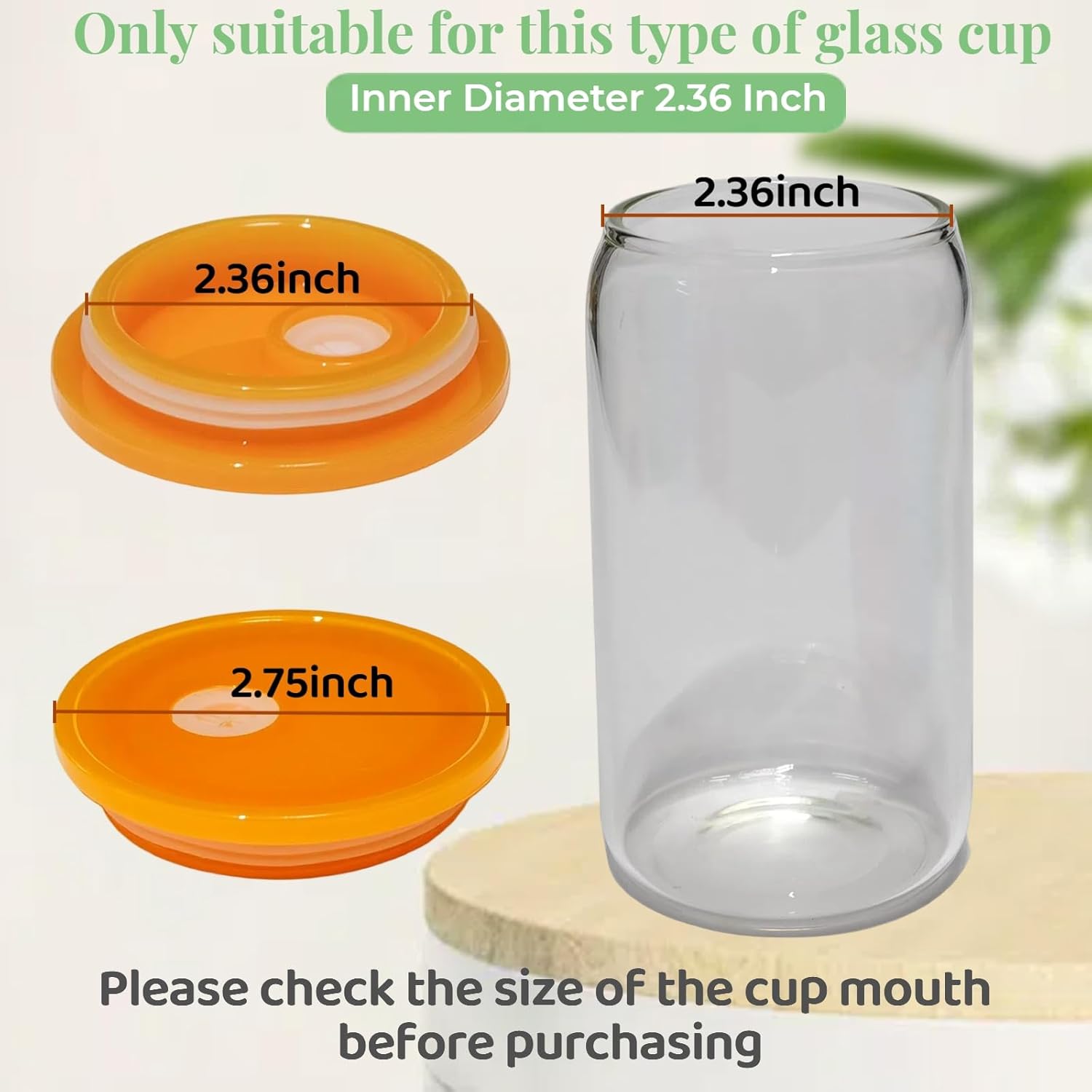 BPA-Free Acrylic Lid for Glass Cup
