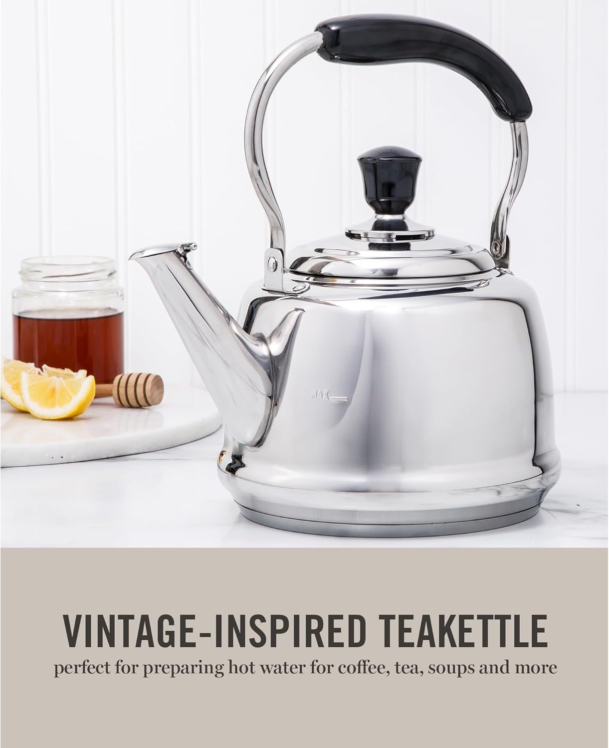 Martha Stewart KingSTRE Large 2 Qt Steam Kettle - Elegant Functional
