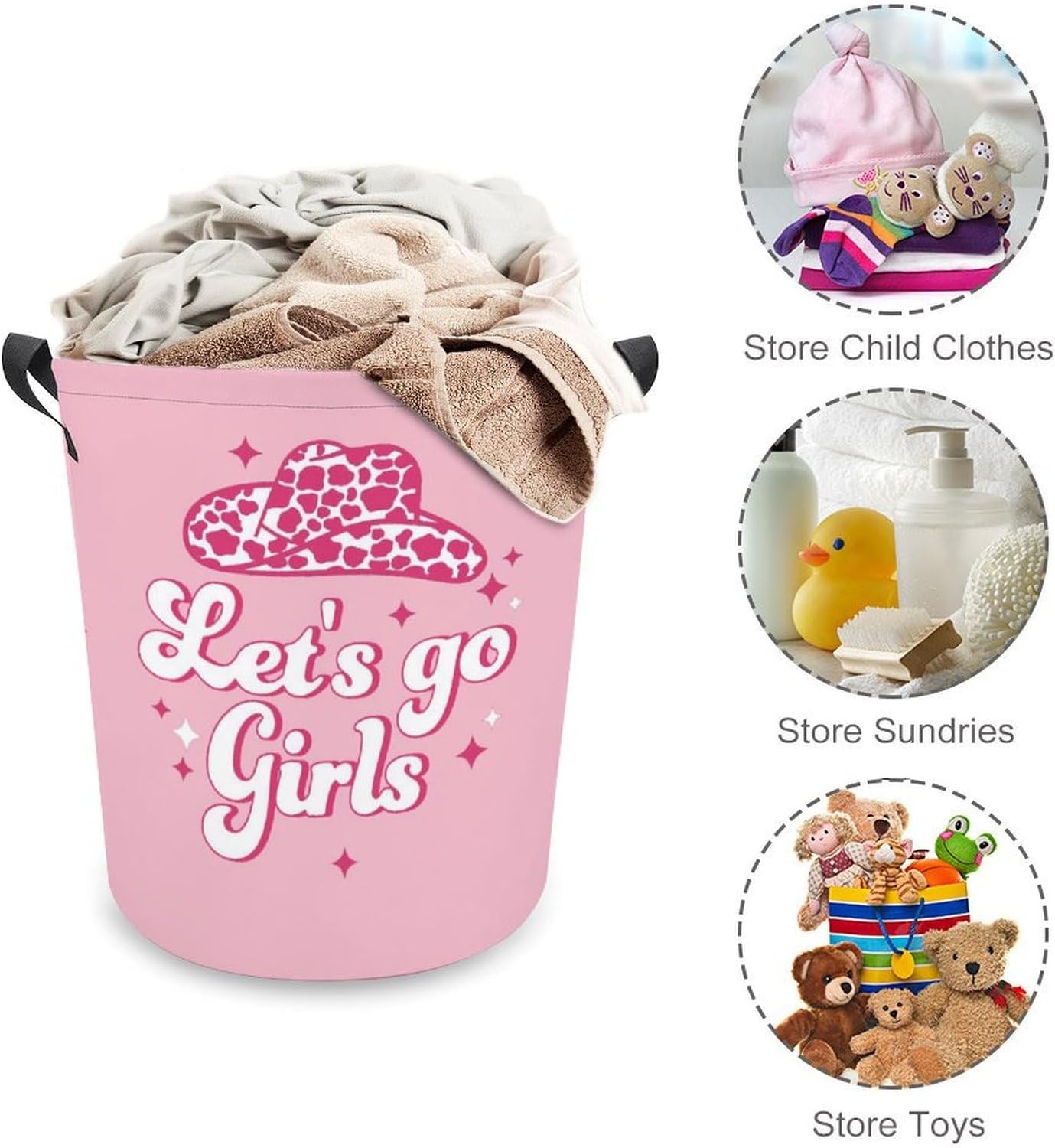 Pink West Kids Laundry Hamper