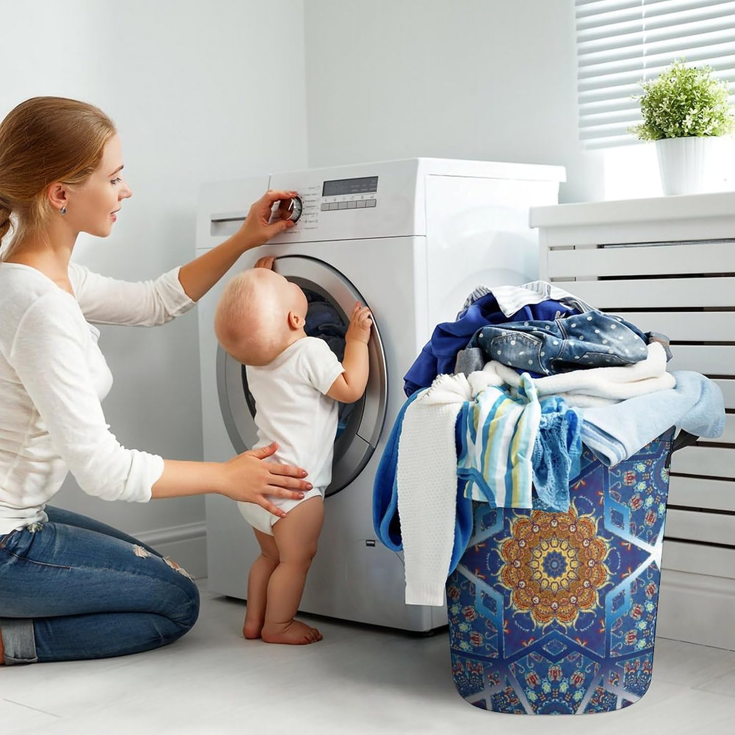 Beautiful Abstract Geometric Boho Laundry Hamper