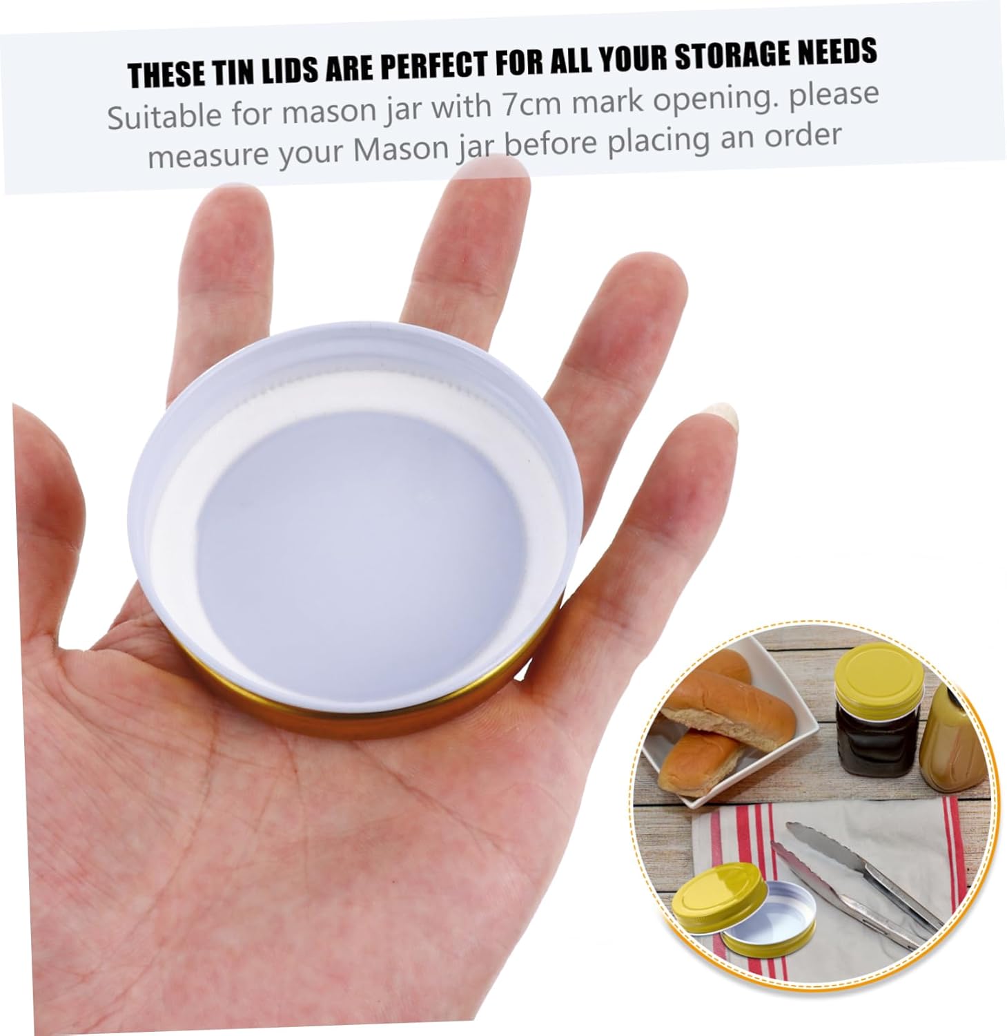 BrightFufu 70mm Mason Jar Lids Pack of 12