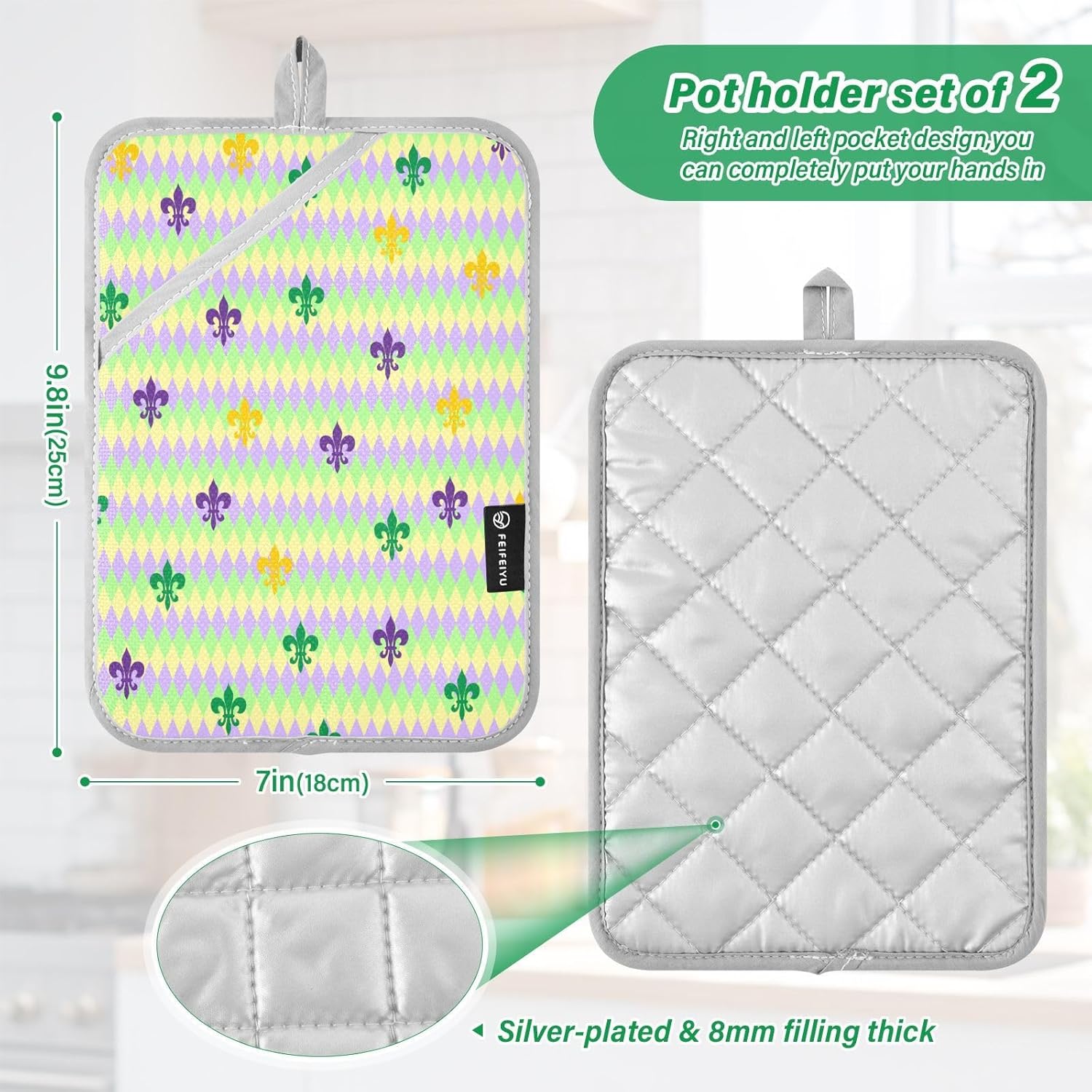 Kcldeci Potholders - Heat-Resistant Design